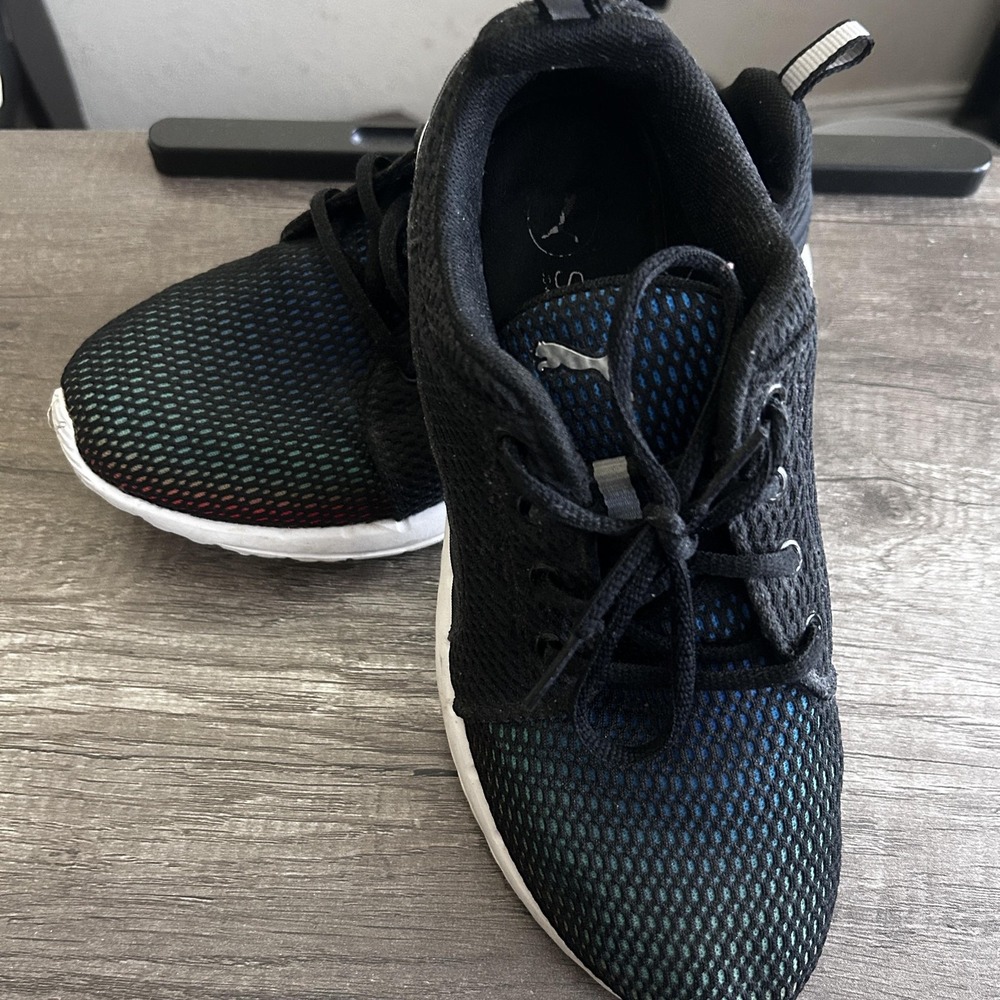 Puma Shoes Womens‎ Size 8.5 Black Mesh SoftFoam Lightweight Athletic Sneakers